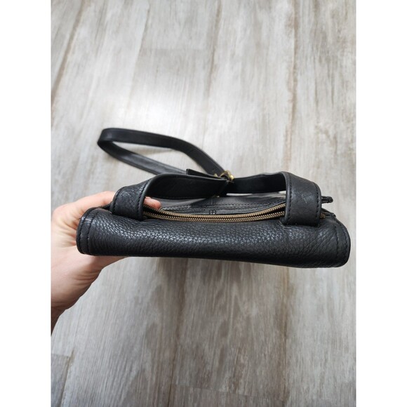 Vintage Fossil 1954 Black Leather Crossbody Shoulder Bag Purse  75082 Handbag - Picture 8 of 16